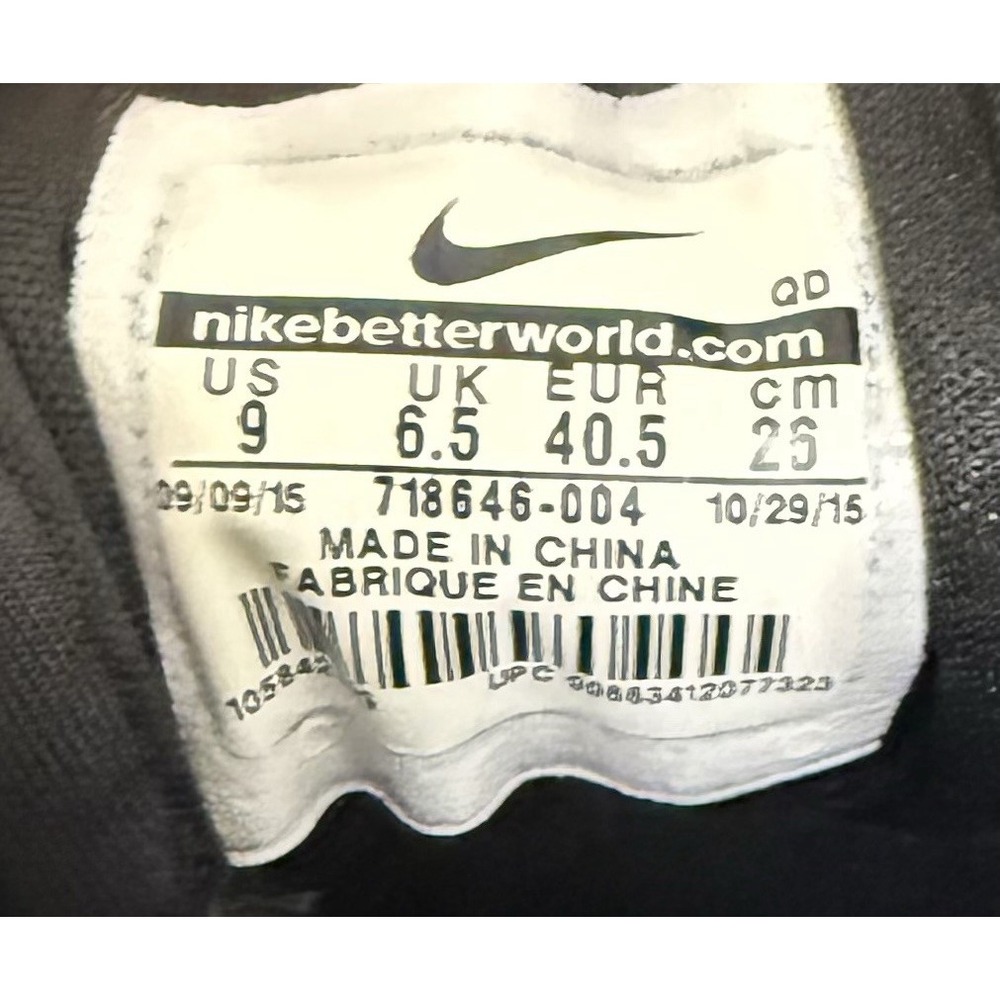 Nike Air Max Tavas Women 9 Yellow Black Striped Low Top Sneakers 718646-004 - Picture 7 of 7
